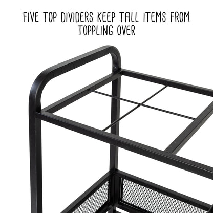 Black Steel Garage Multi-Purpose Rolling Storage Cart