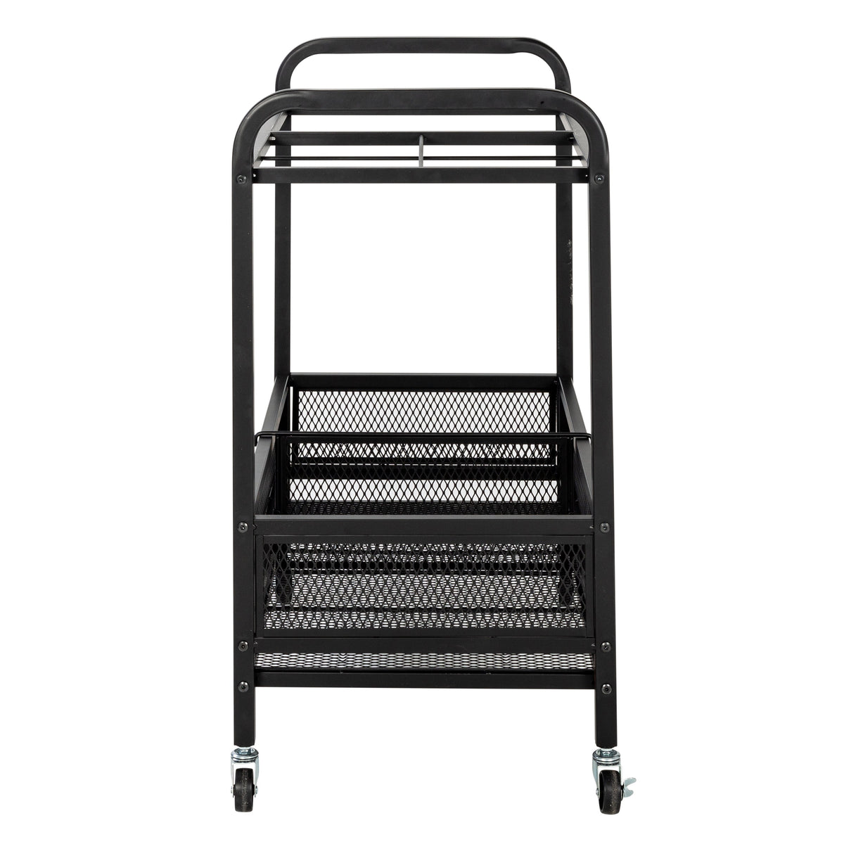 Black Steel Garage Multi-Purpose Rolling Storage Cart