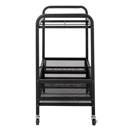Black Steel Garage Multi-Purpose Rolling Storage Cart
