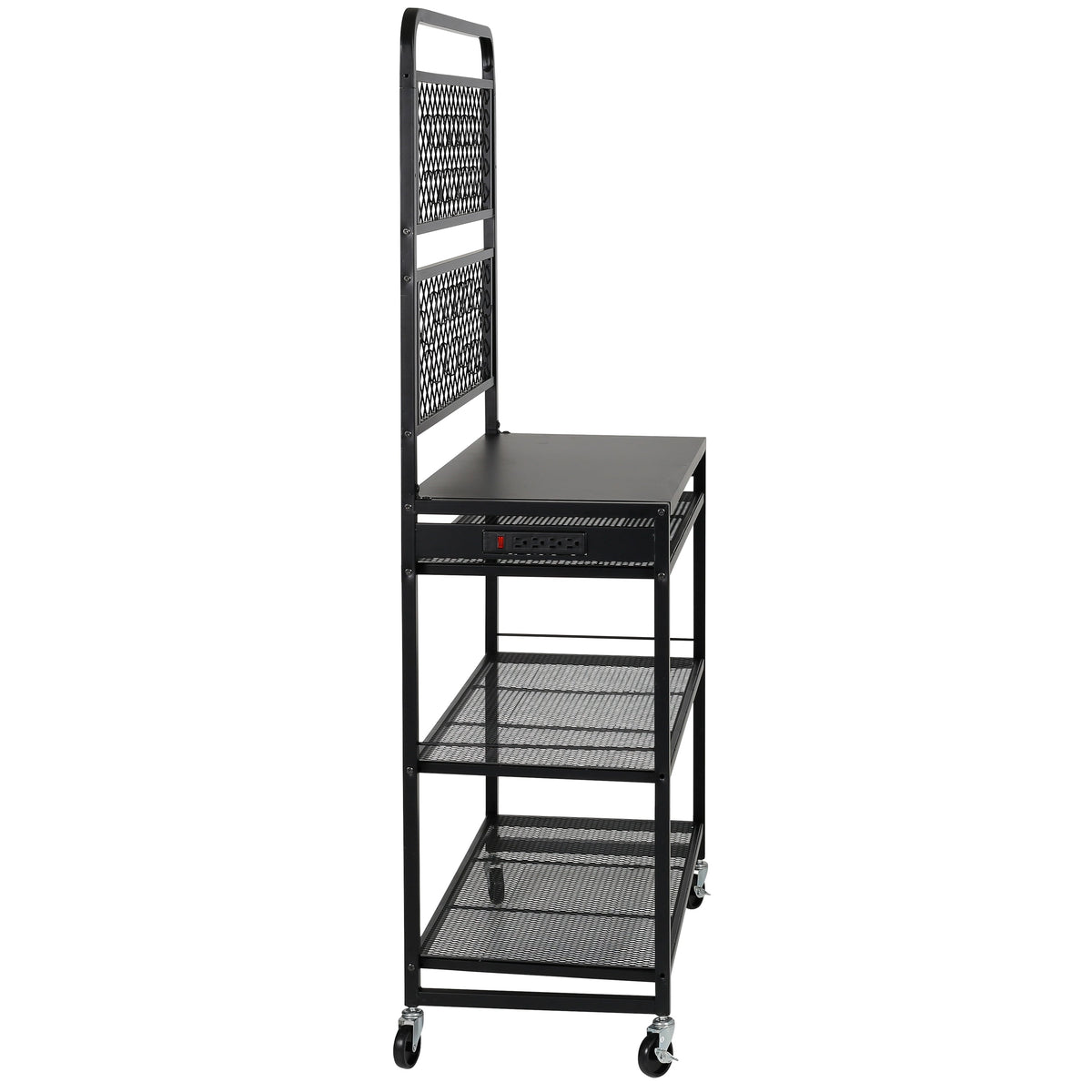 Black Steel Garage Workstation with Power Outlets