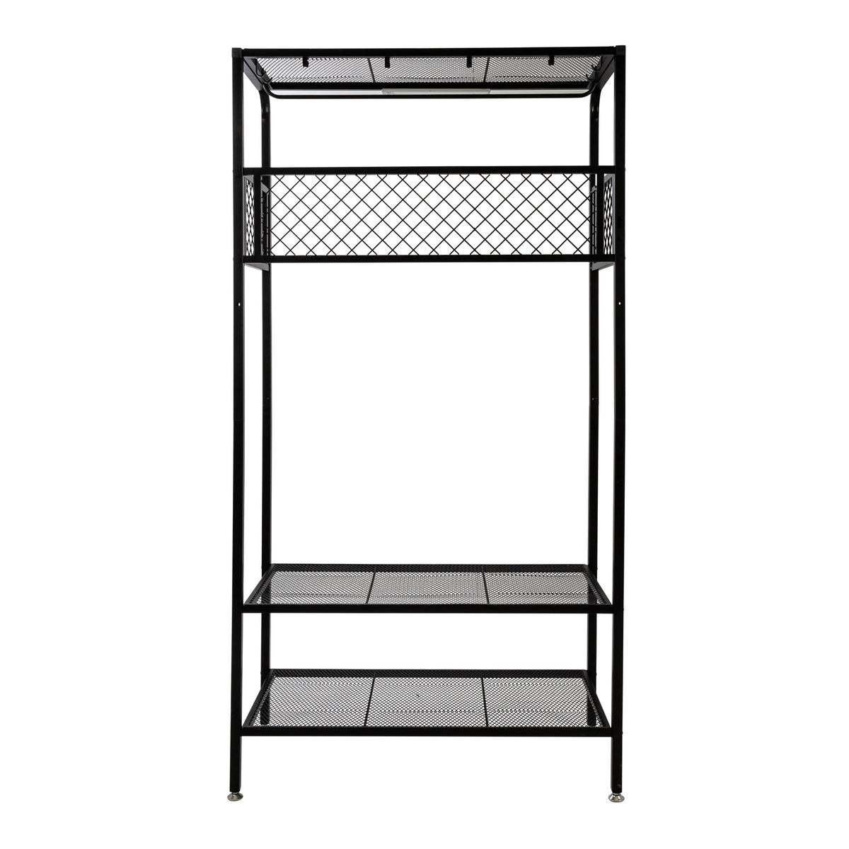 Black Steel Garage Entryway Storage Rack