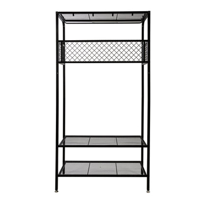 Black Steel Garage Entryway Storage Rack