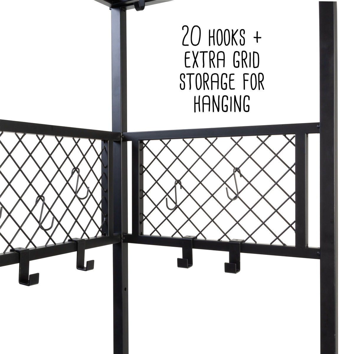 Black Steel Garage Entryway Storage Rack