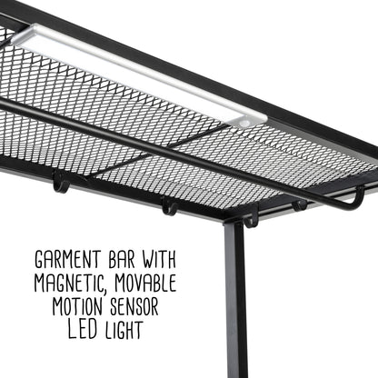 Black Steel Garage Entryway Storage Rack
