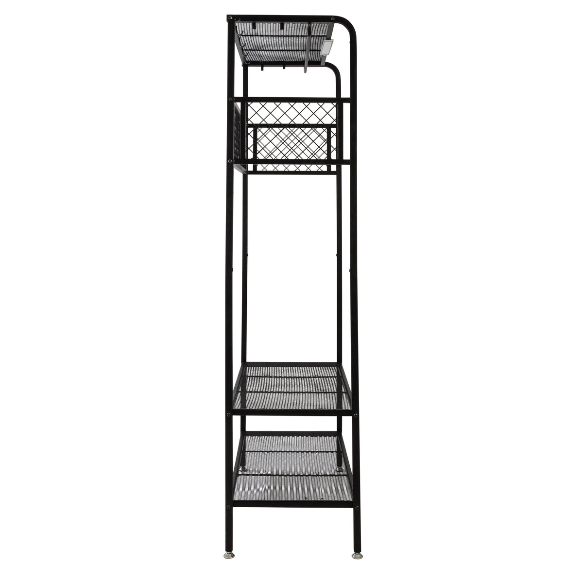 Black Steel Garage Entryway Storage Rack