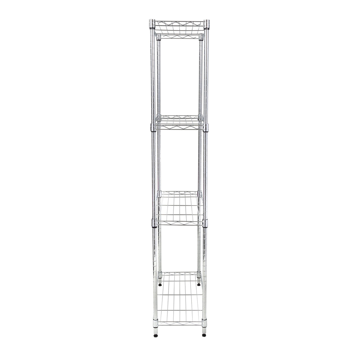 Chrome Steel 4-Tier Slim Profile Shelving Unit