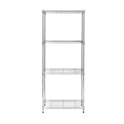 Chrome Steel 4-Tier Slim Profile Shelving Unit