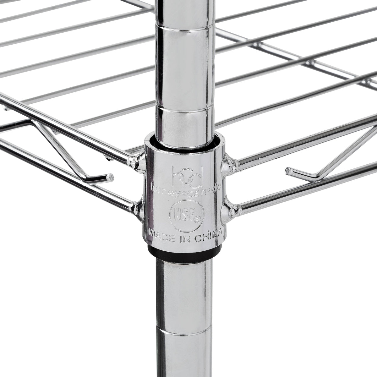 Chrome Steel 4-Tier Slim Profile Shelving Unit