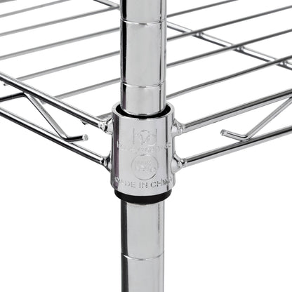 Chrome Steel 4-Tier Slim Profile Shelving Unit