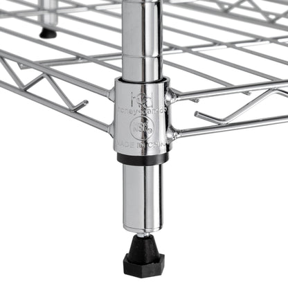 Chrome Steel 4-Tier Slim Profile Shelving Unit