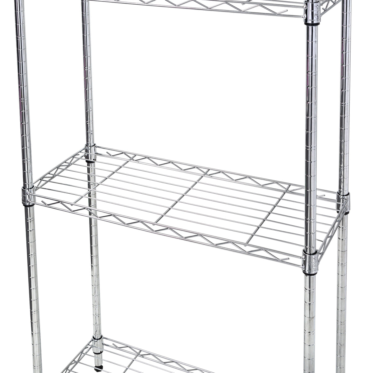 Chrome Steel 4-Tier Slim Profile Shelving Unit