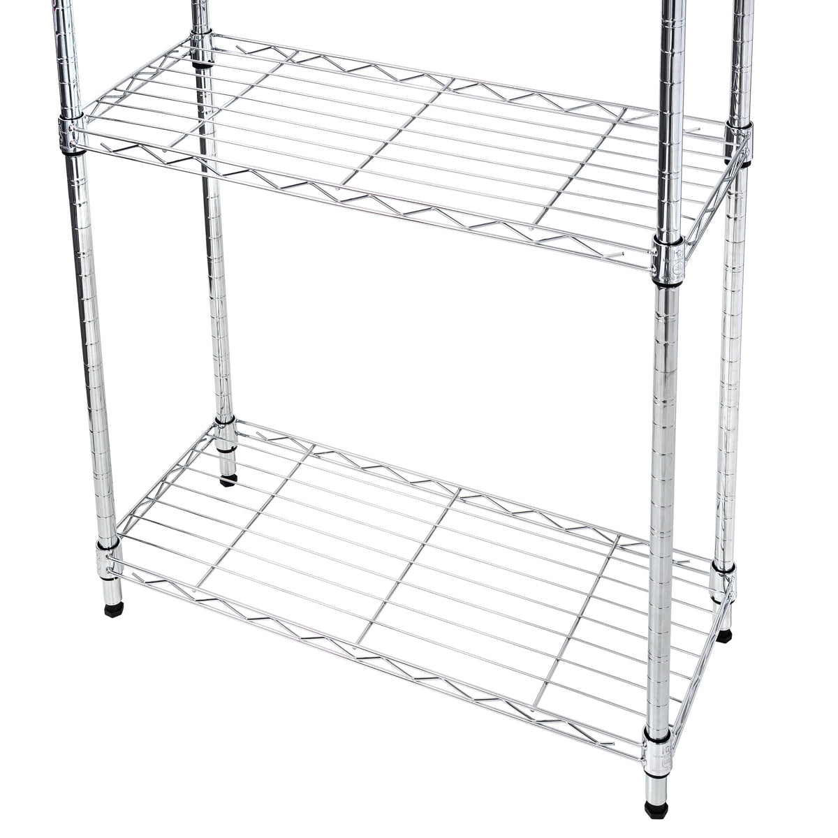 Chrome Steel 4-Tier Slim Profile Shelving Unit