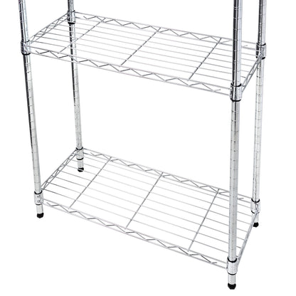 Chrome Steel 4-Tier Slim Profile Shelving Unit