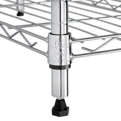 Chrome Steel 4-Tier Slim Profile Wide Shelving Unit