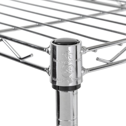 Chrome Steel 4-Tier Slim Profile Wide Shelving Unit