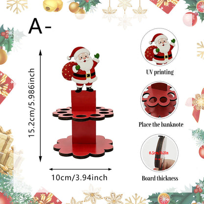 ✨Buy 3, Get 1 FREE 100% -Handmade in USA Christmas Tabletop Wooden Money Holder 🎁