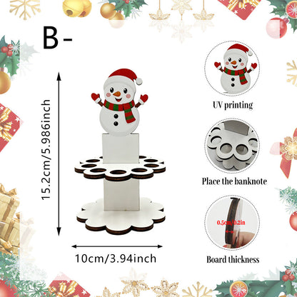 ✨Buy 3, Get 1 FREE 100% -Handmade in USA Christmas Tabletop Wooden Money Holder 🎁