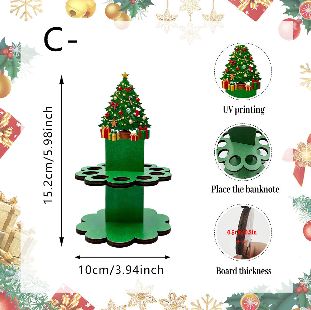 ✨Buy 3, Get 1 FREE 100% -Handmade in USA Christmas Tabletop Wooden Money Holder 🎁