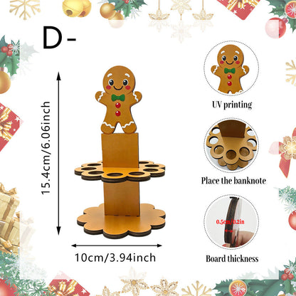 ✨Buy 3, Get 1 FREE 100% -Handmade in USA Christmas Tabletop Wooden Money Holder 🎁