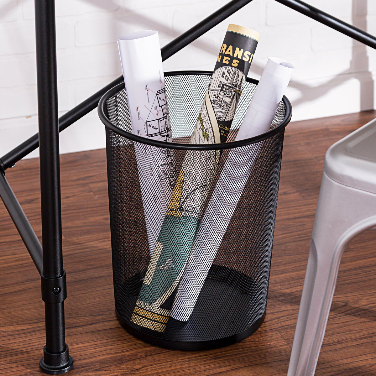 Black 18L Small Wire Mesh Trash Can