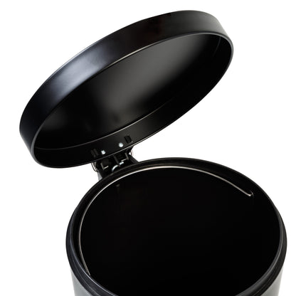 Matte Black 30L Round Step Trash Can
