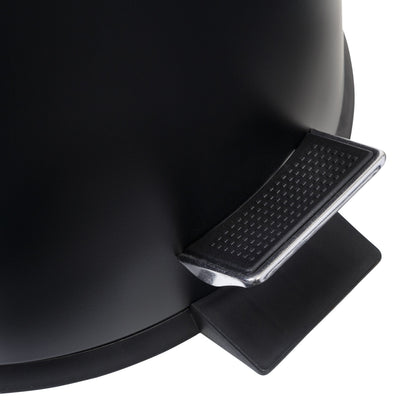 Matte Black 30L Round Step Trash Can