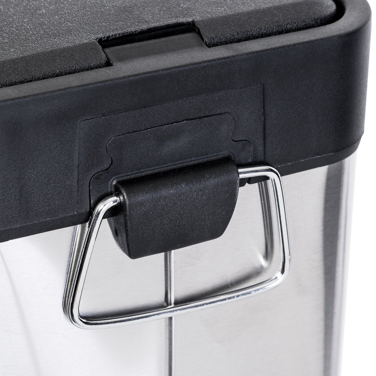 Silver/Black 8L Stainless Steel Rectangular Step Trash Can