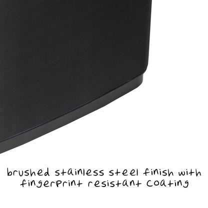 Black 50L Stainless Steel Trash Can with Motion Sensor and Soft Close