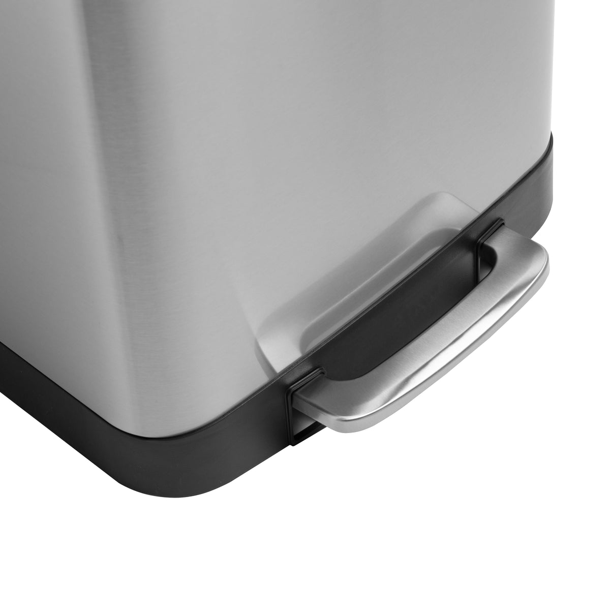 Silver 50L Stainless Steel Large Soft-Close Step Trash Can