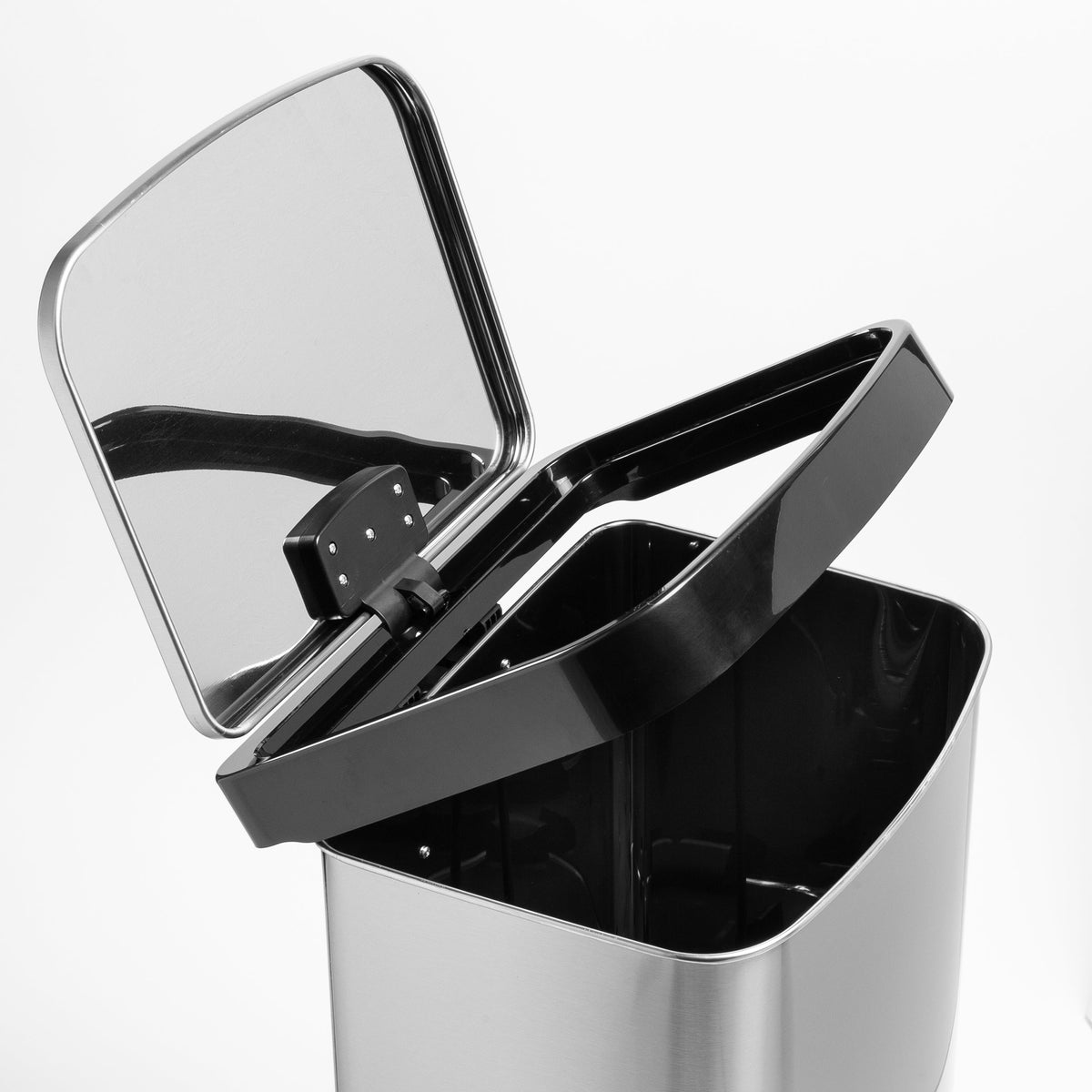 Silver 50L Stainless Steel Large Soft-Close Step Trash Can