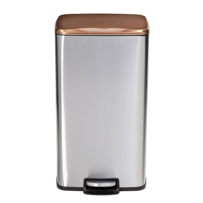 Rose Gold 30L and 5L Stainless Steel Step Trash Cans (Set of 2)