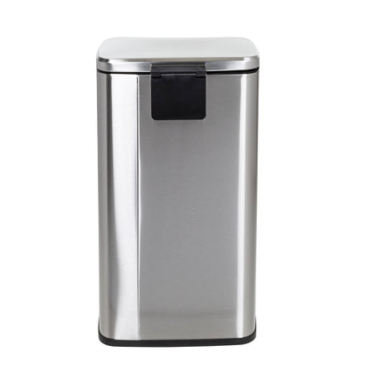 Silver 30L and 5L Stainless Steel Step Trash Cans (Set of 2)