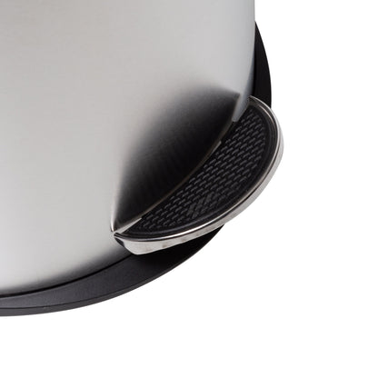 Silver 30L Stainless Steel Semi-Round Step Trash Can with Lid