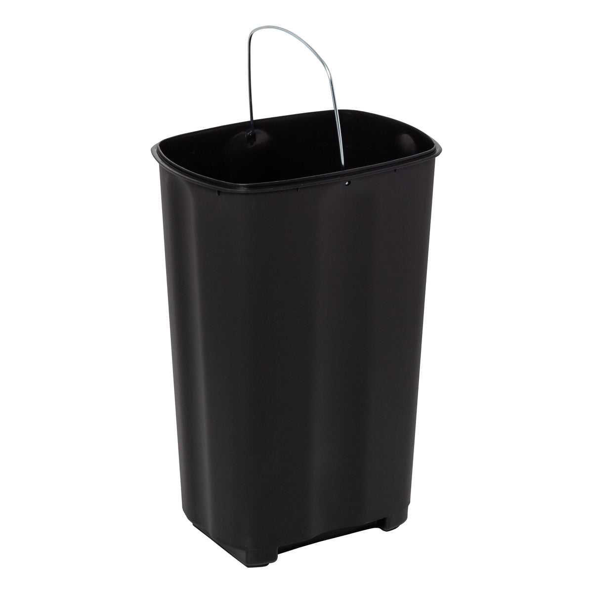 Silver 40L Stainless Steel Rectangular Step Trash Can with Lid