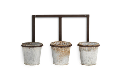 Nkuku Tukana Triple Wall Hung Planter – Zinc