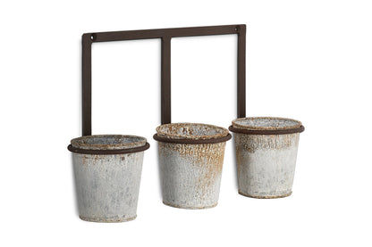 Nkuku Tukana Triple Wall Hung Planter – Zinc