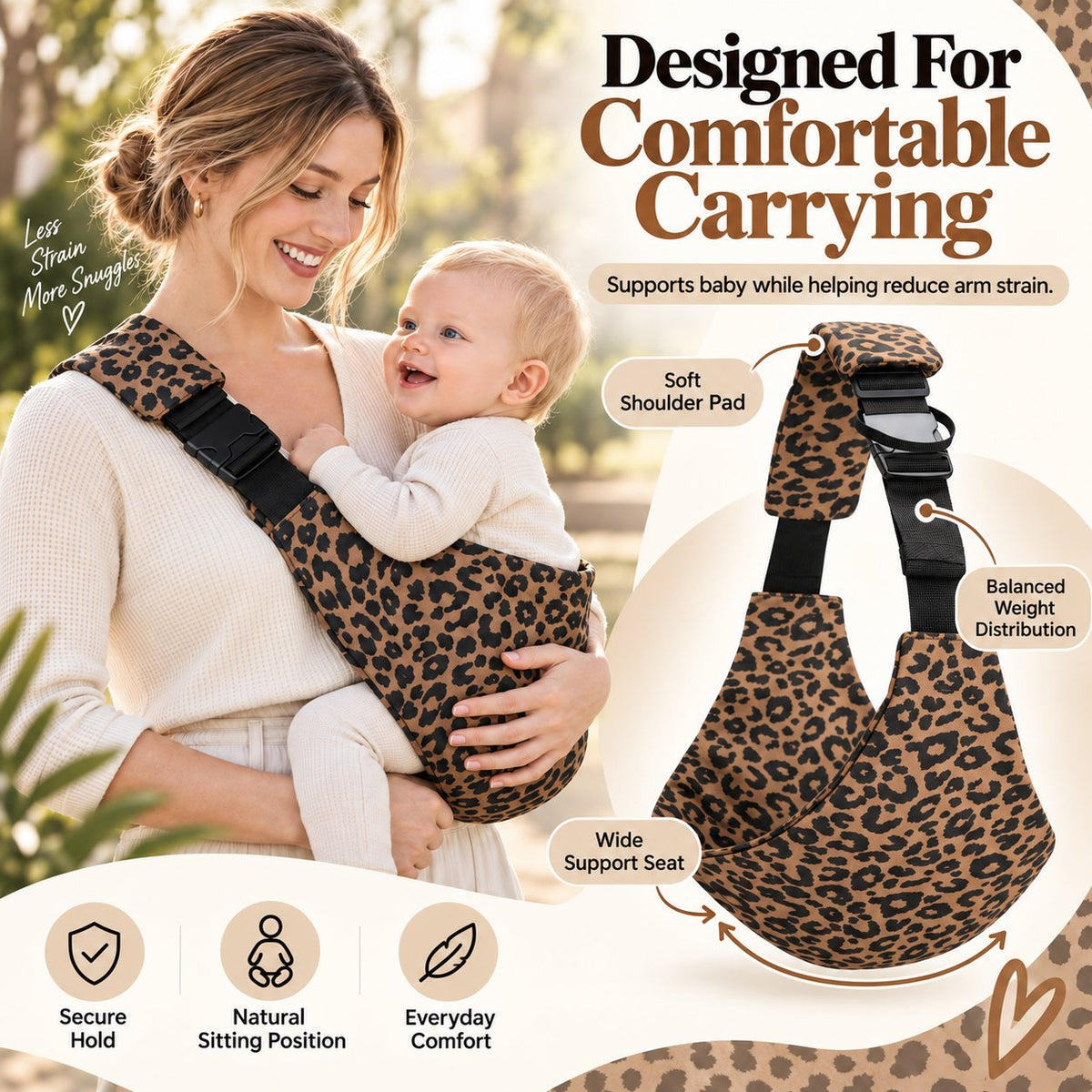 🐆Leopard Print Lightweight Baby Crossbody Carrier