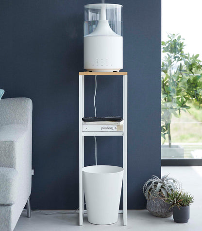 Two-Tier Display & Storage Shelf (31.5" H)  - Steel + Wood