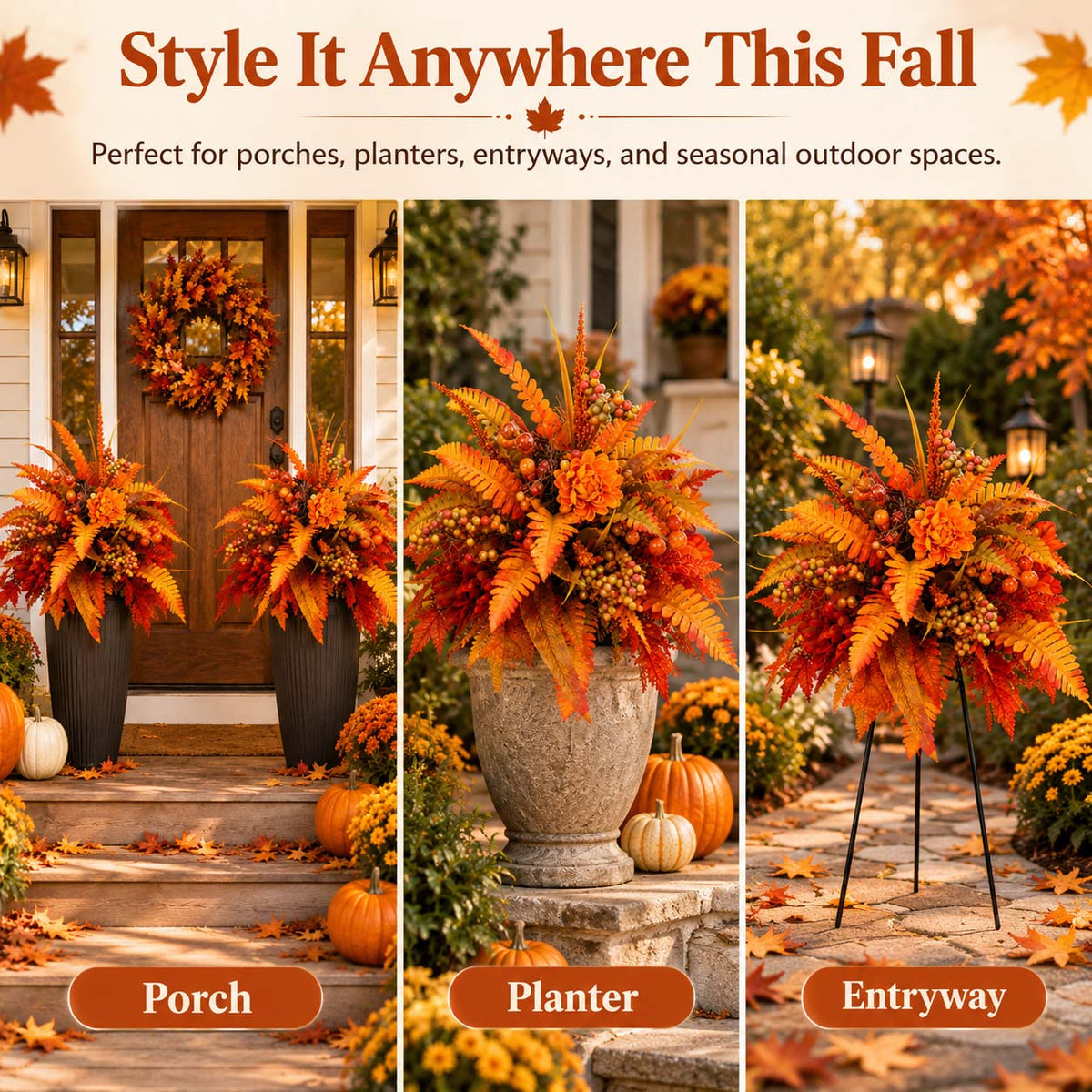 🍁Fall Floral Planter & Urn Arrangement