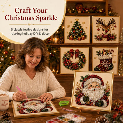 🧘Relaxing & Beginner-Friendly💎DIY Christmas Pearl Diamond Painting Art Kit With Frame(✨Crafted to be a beautiful future heirloom)