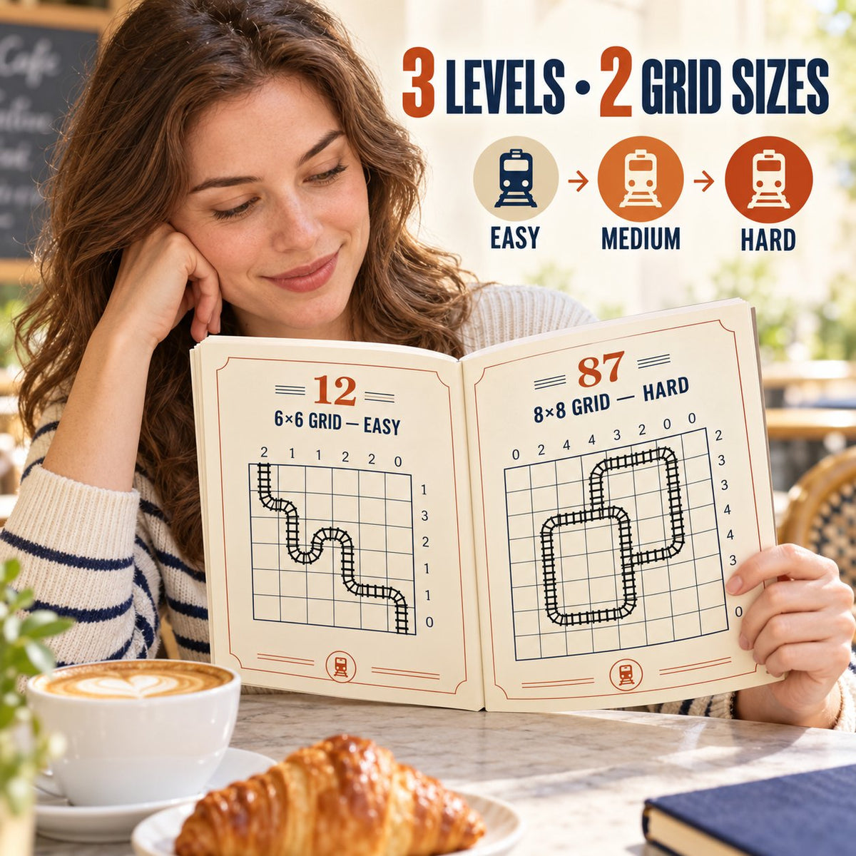 ✨Train Route & Closed Loop Puzzles | 300 Logic Challenges, Great Gift For Puzzle & Train Lovers
