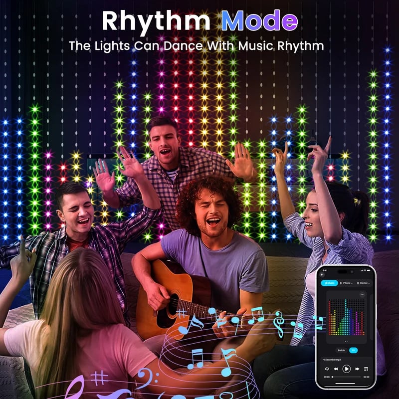 ✨ Turn Your Balcony Into A Giant LED Light Show! 🎄 Smart 400-LED Animated Mesh Screen 🎆📱