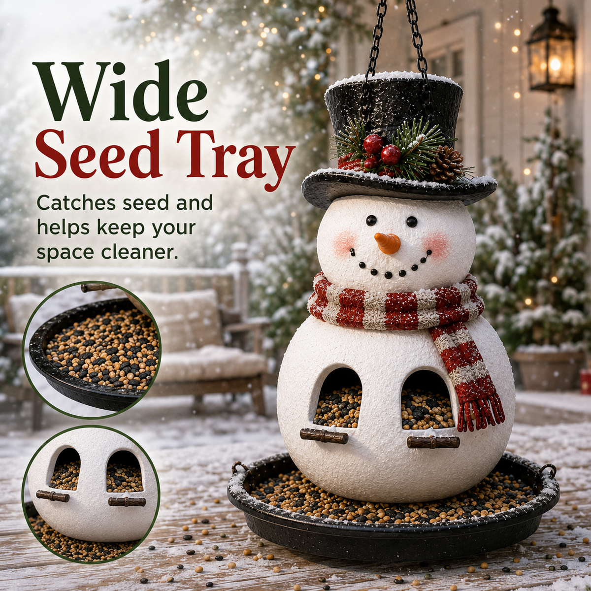 🎄 Christmas Bird Feeder  – Festive Hanging Garden Feeders for Wild Birds