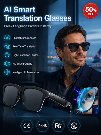 🔥👓AI Smart Glasses: 100% Offline Translation Zoom & Explore Smarter.