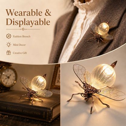Steampunk Glowing Bee Brooch