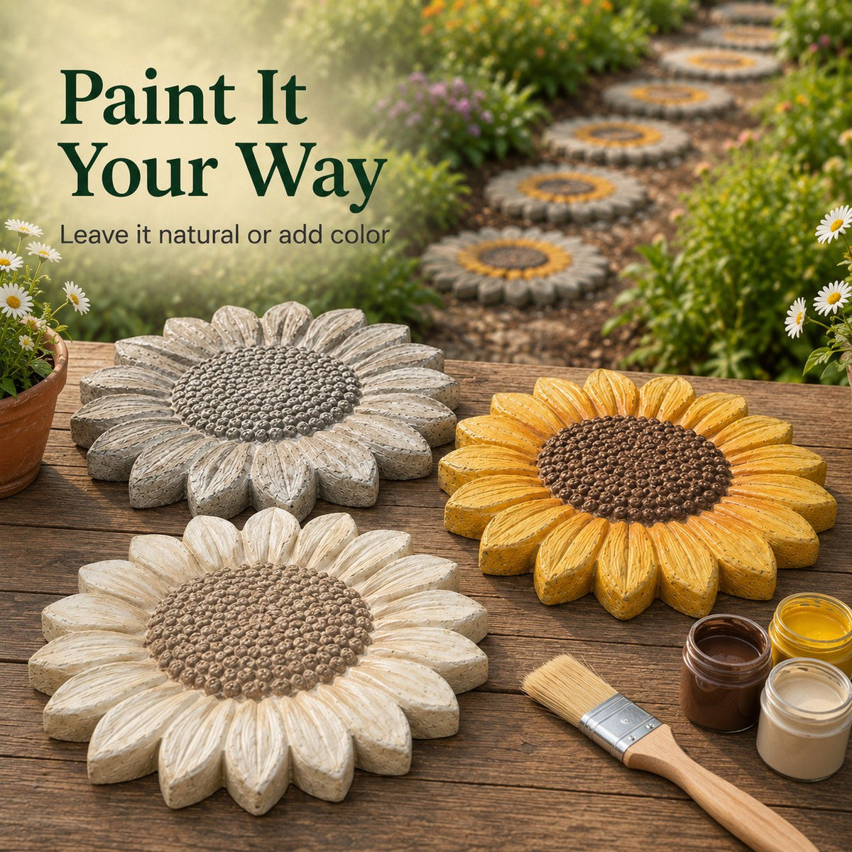 💥 LAST DAY 55% OFF - 🌻 Reusable Sunflower Stepping Stone Mold