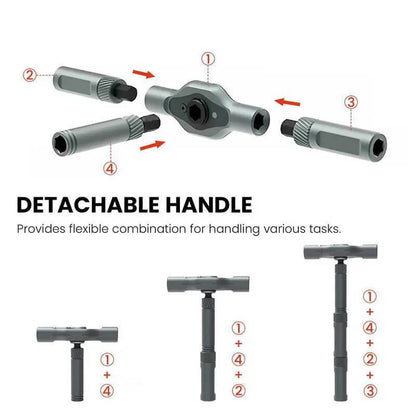 Magnetic Ratchet Screwdriver Set – S2 Steel Precision Screwdriver Kit with Removable Bits, Self-Assembly Design for Furniture Repair, DIY & Home Projects