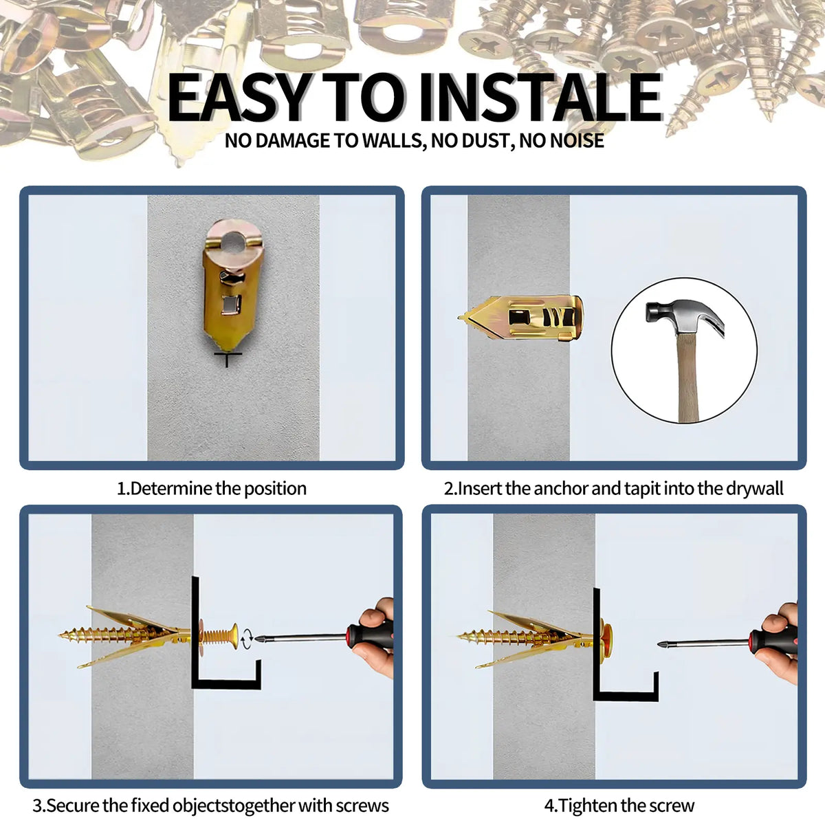 🏠 80PCS Wall Anchor & Screw Kit – Strong Hold for Home Repairs