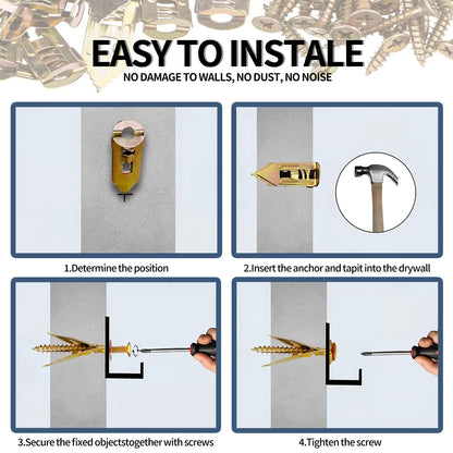 🏠 80PCS Wall Anchor & Screw Kit – Strong Hold for Home Repairs