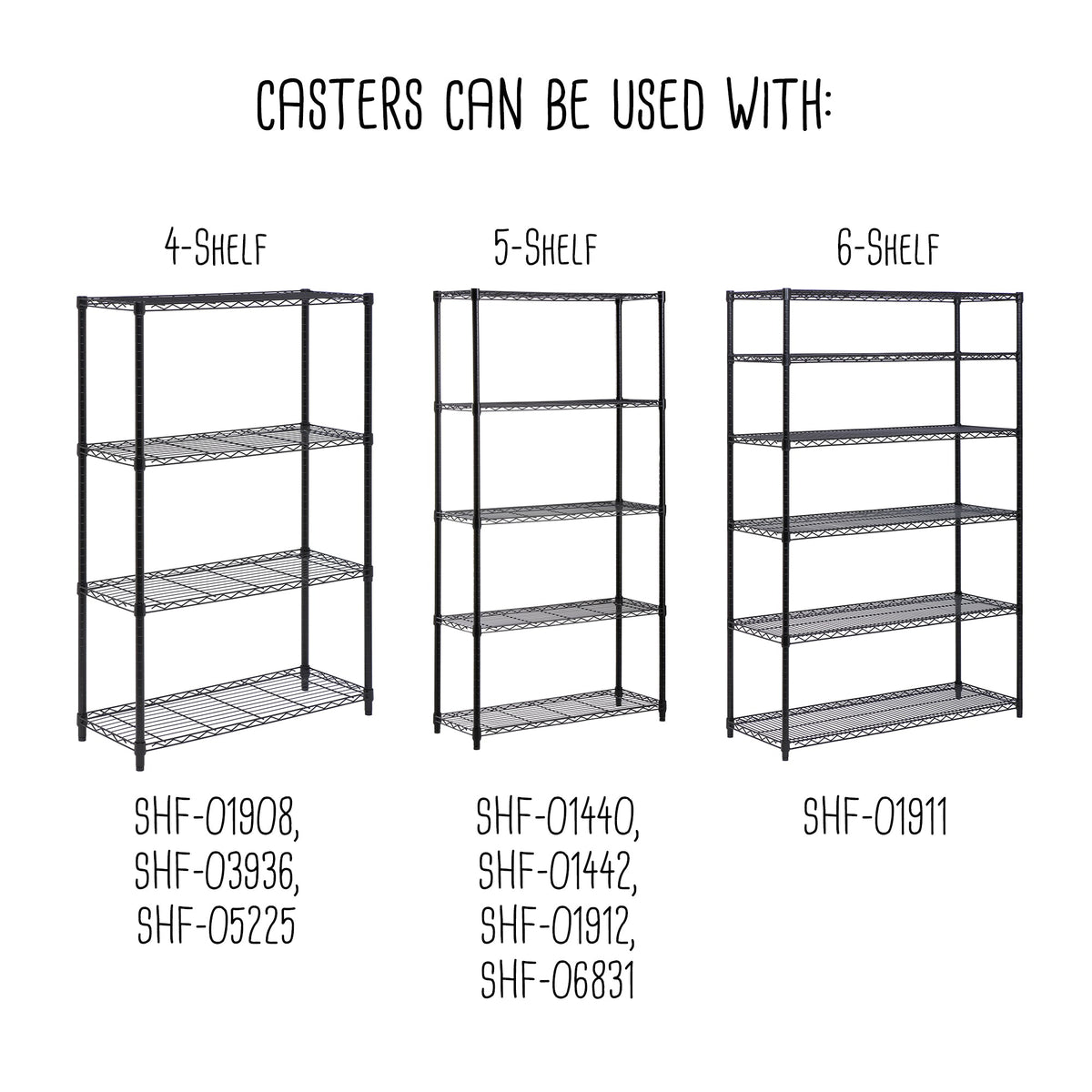 Easy-Roll Shelving Unit Casters (Set of 4)